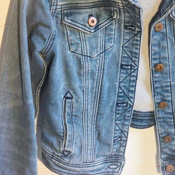 Pilcro & The Letterpress Cotton Stretch Denim Jacket Women's Small Trucker Style - Picture 3 of 12